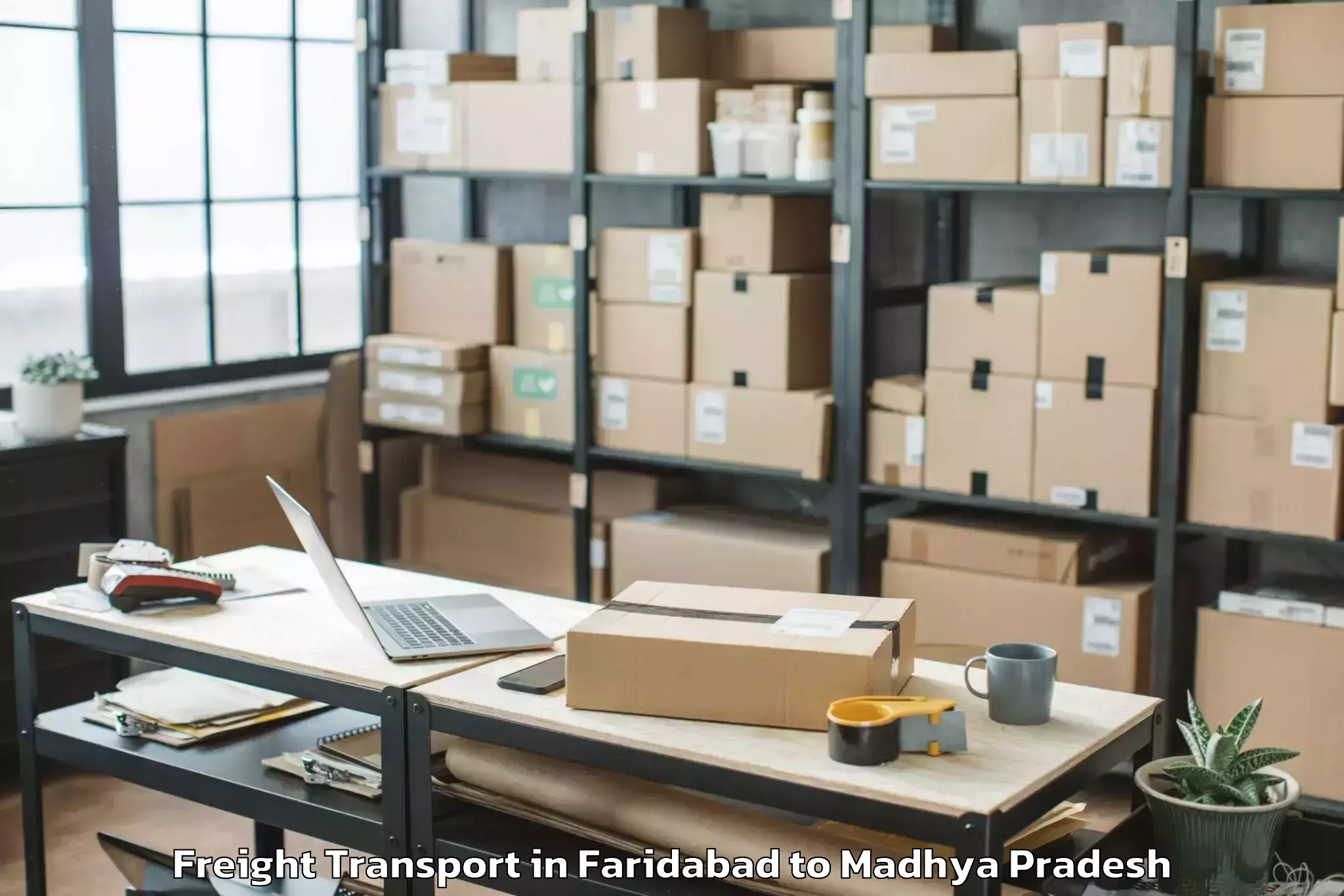 Book Faridabad to Manawar Freight Transport Online